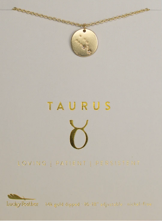 Zodiac Taurus Necklace - Lucky Feather