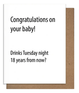 Drinks? - New Baby Card