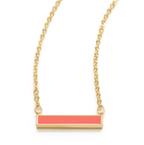 Enamel Bar Necklace - Peach Echo