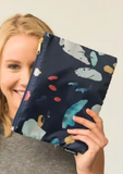 Navy Tidal Zipper Pouch - 3 sizes