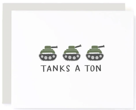 Tanks a Ton - Thank You Card