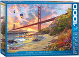 Sunset at Baker Beach GGB Puzzle 1000pc