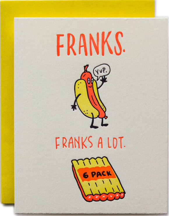 Franks A Lot! - Thank you card