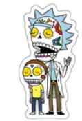 Rick and Morty Sugar Skull Sticker