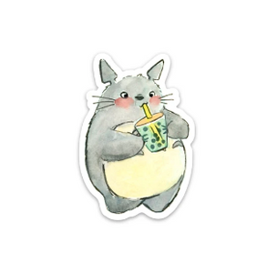 Totoro with Boba Sticker