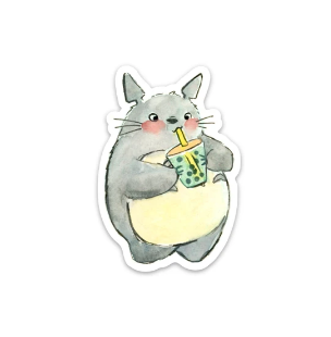 Totoro with Boba Sticker