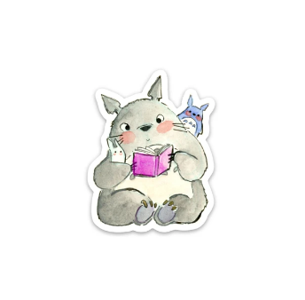 Totoro Reading Sticker