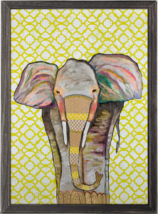 Trendy Trunk Elephant Framed Canvas 5x7