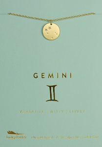 Zodiac Gemini Necklace - Lucky Feather