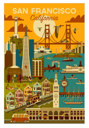 SF Golden Sky Postcard