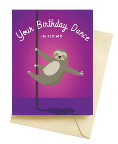 Sloth Dance Birthday Card