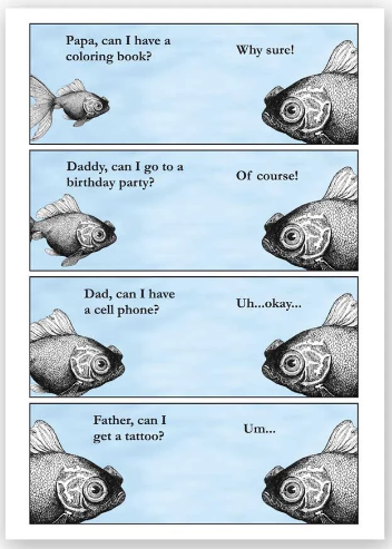 Fish Can I Get A Tattoo - Father's Day Card