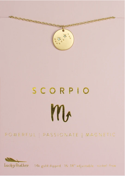 Zodiac Scorpio Necklace - Lucky Feather
