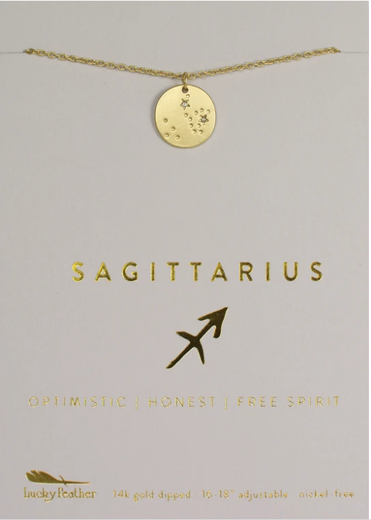 Zodiac Sagittarius Necklace - Lucky Feather