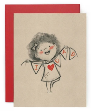 I Love Dad (Girl) Bunting - Father's Day Card