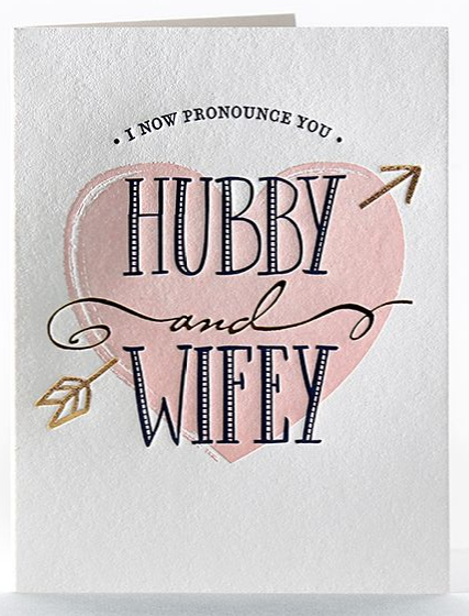 Hubby and Wifey - Wedding Card