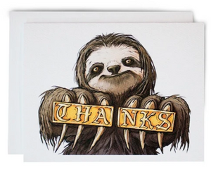 Brass Knuckles Sloth - Thank You Card