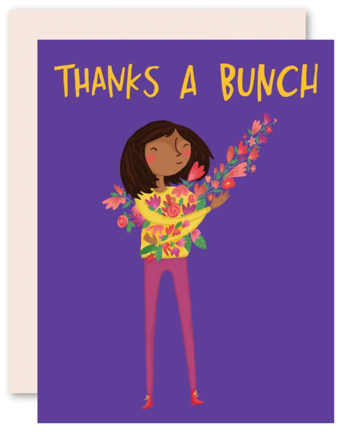 Thanks a Bunch Purple - Thank You Card
