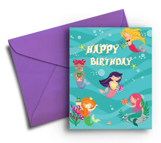 Magical Mermaid - Kid's Birthday Card