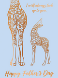 Giraffe Look Up to Dad - Father's Day Card
