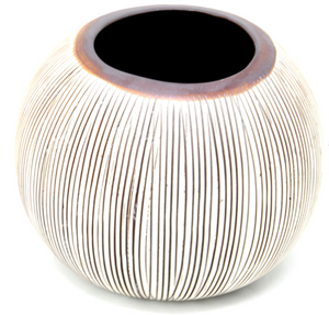 Pettra Vase - Vertical Brown Stripes
