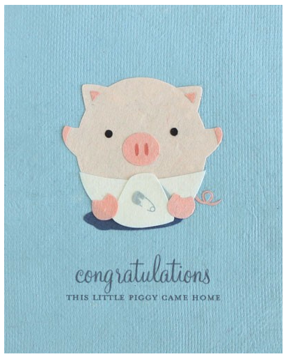 Little Piggy - New Baby Card