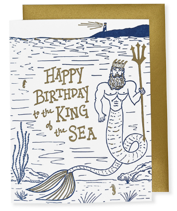 Neptune King of the Sea - Birthday Card