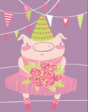 Tutu Party Piggy - Birthday Card
