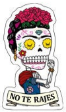 No Te Rajes Frida Sugar Skull Sticker