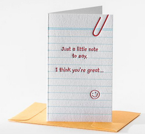 Mini Notecard - I think you're great