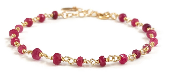 Ruby Gemstone Bracelet - S for Sparkle