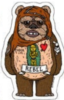 Rebel Ewok Sugar Skull Sticker