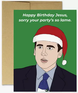 Michael Scott Sorry Jesus - Christmas Card
