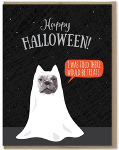 Treats French Bulldog - Halloween Card