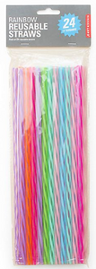 Rainbow Reusable Straws 11"- Kikkerland