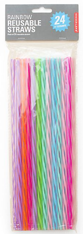 Kikkerland Design 11 Bright Reusable Straws 