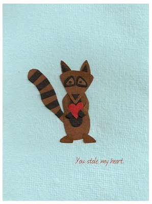 You Stole My Heart Raccoon - Love Card