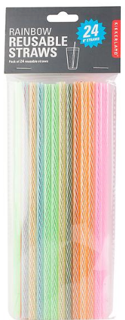 Kikkerland Straws, Reusable, 8 (Set of 24) Rainbow – Little Red Hen