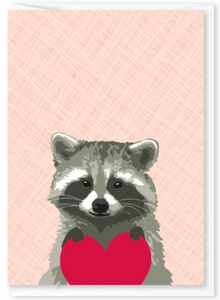 Raccoon Heart Mini Notecard - Love/Valentine's Card