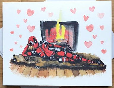 Deadpool Hearts - Love Card