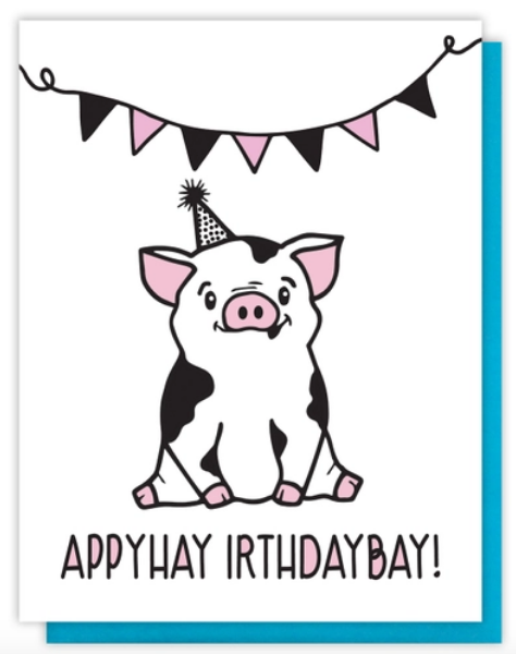 Pig Latin Birthday Card