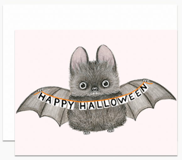 Halloween Bat Greeting Card