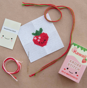 Matchbox Mini Cross Stitch Strawberry