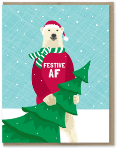 Festive Polar Bear - Holiday Card