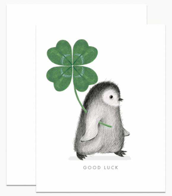 Good Luck Penguin Greeting Card